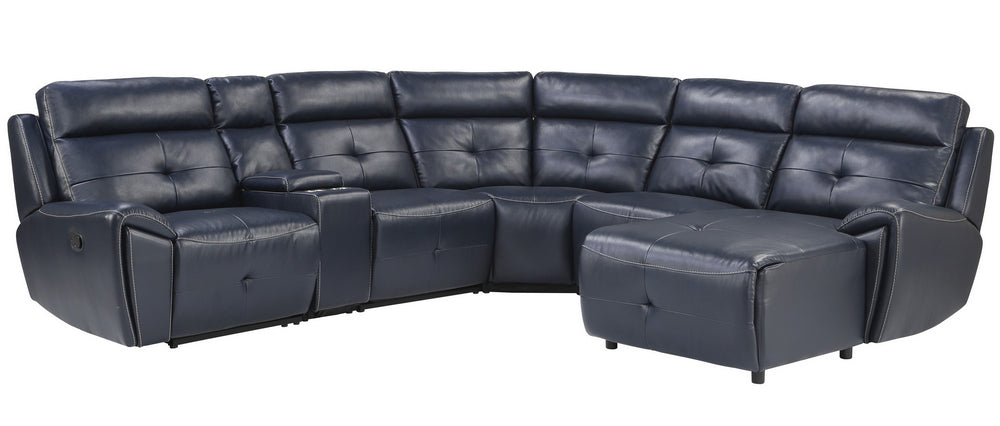 Avenue 6-Pc Navy RAF Modular Manual Recliner Sectional