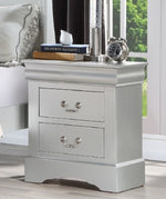 Louis Philippe III Platinum Wood 2-Drawer Nightstand