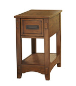 Breegin Brown Wood 1-Drawer Chair Side End Table