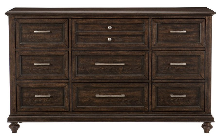 Cardano Driftwood Charcoal Wood 9-Drawer Dresser