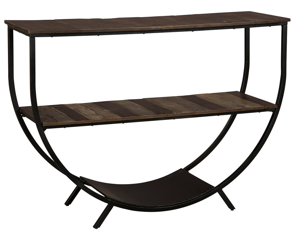 Lamoney Brown Wood/Metal Console Sofa Table