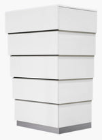 Florence White Lacquer Wood 5-Drawer Chest