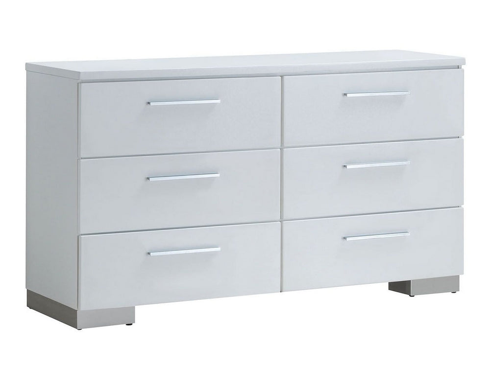 Christie High Gloss White Wood Dresser