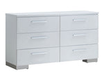 Christie High Gloss White Wood Dresser