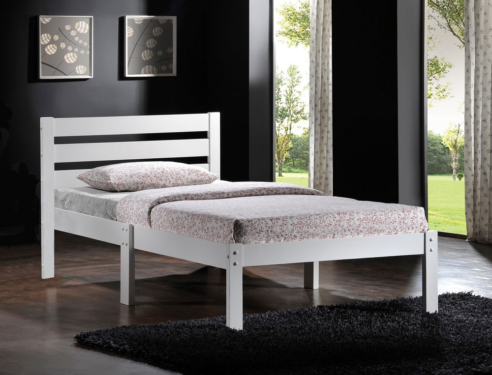 Donato White Poplar Wood Twin Bed