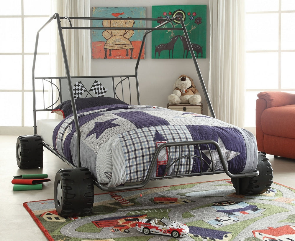 Xander Gray Metal Tube Twin Bed