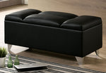 Menkar Black Leatherette Bench with Storage