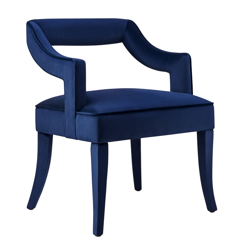 Tiffany Contemporary Navy Velvet Arm Chair