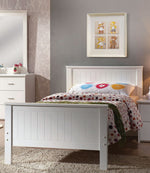 Bungalow White Wood Twin Bed