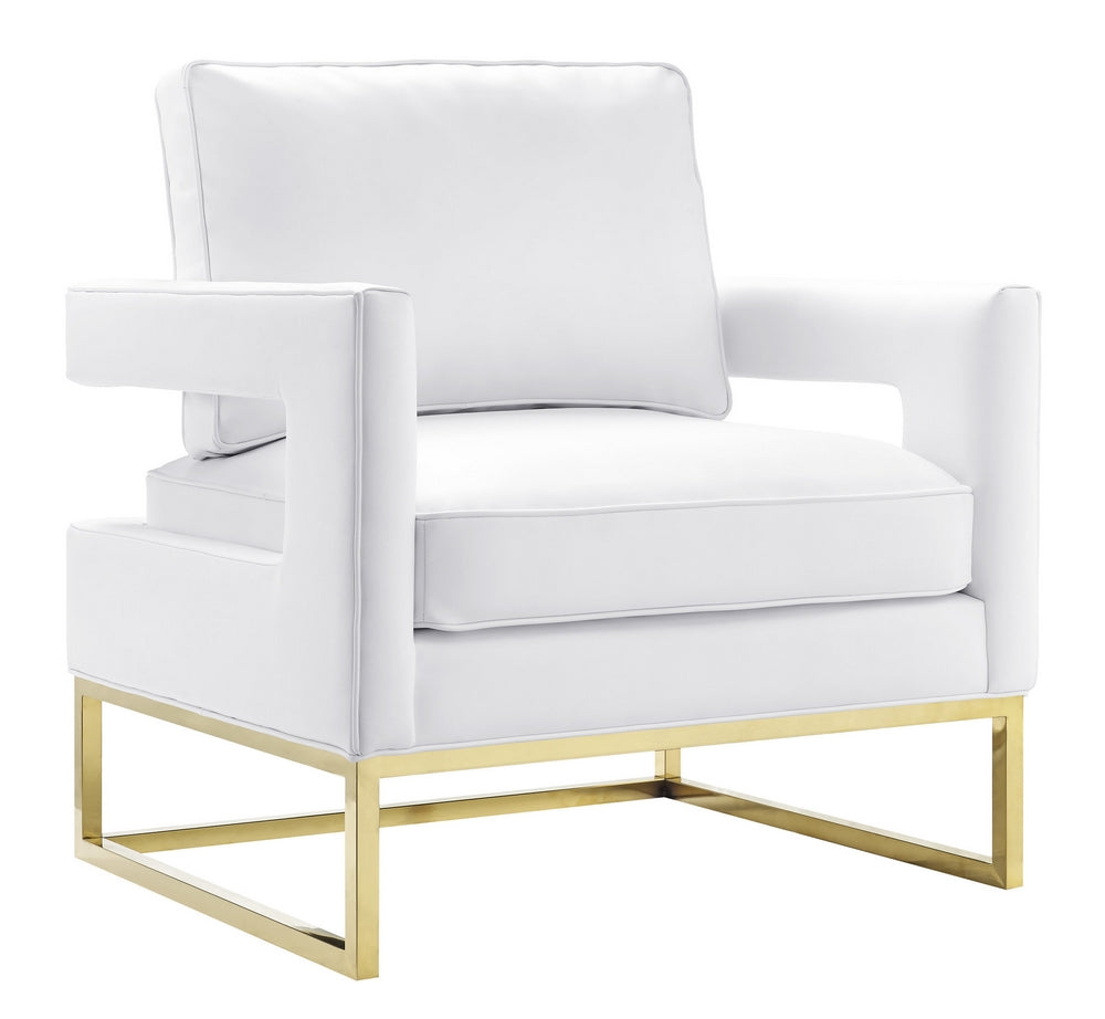 Avery White Vegan Leather Accent Chair