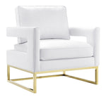 Avery White Vegan Leather Accent Chair