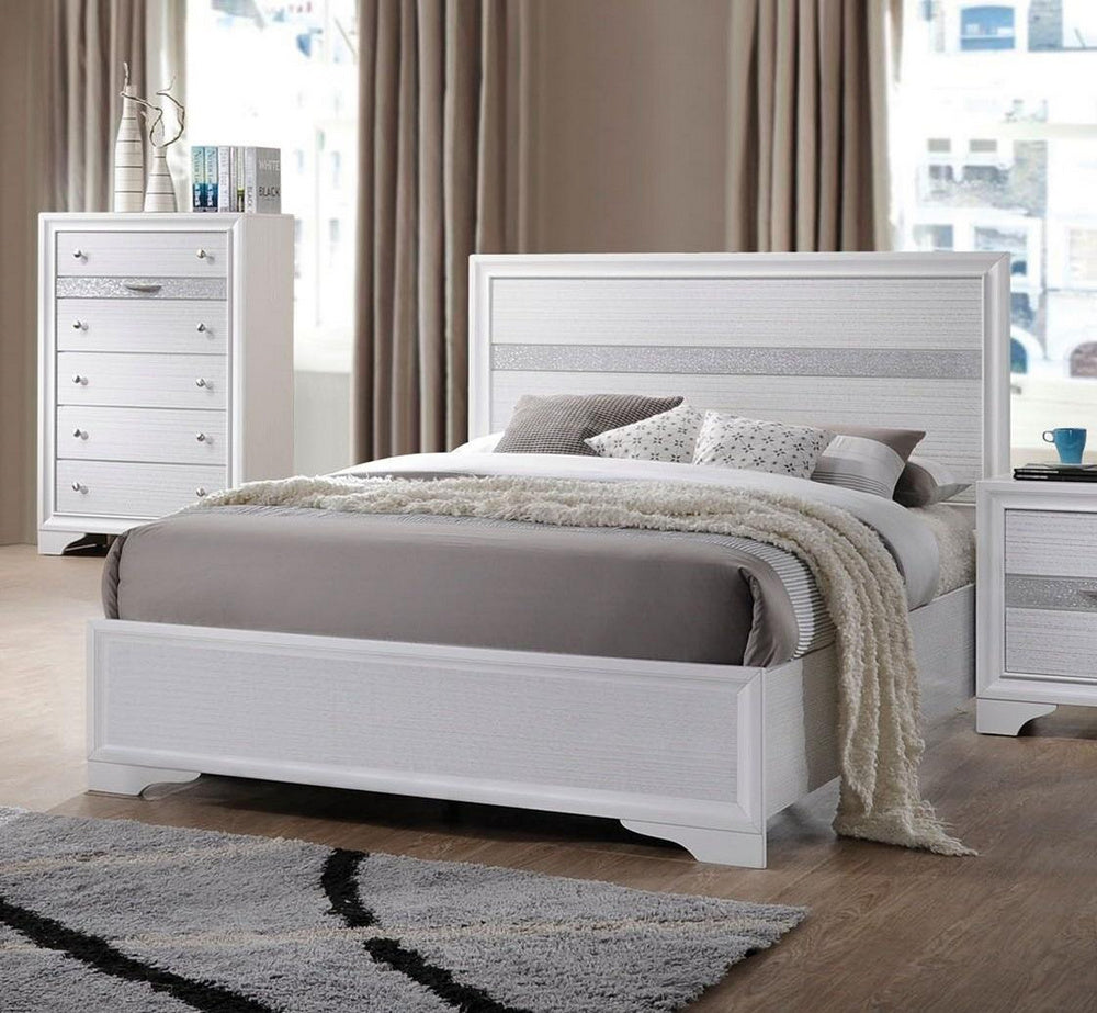 Naima White Acrylic/Wood Full Bed