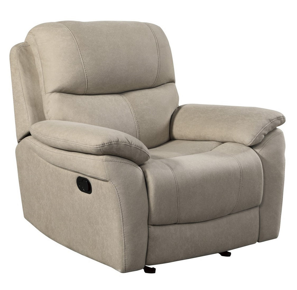 Longvale Tan Microfiber Glider Manual Recliner