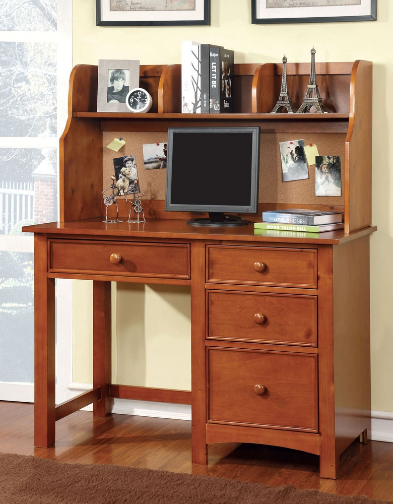 Omnus Oak Wood Desk with Hutch