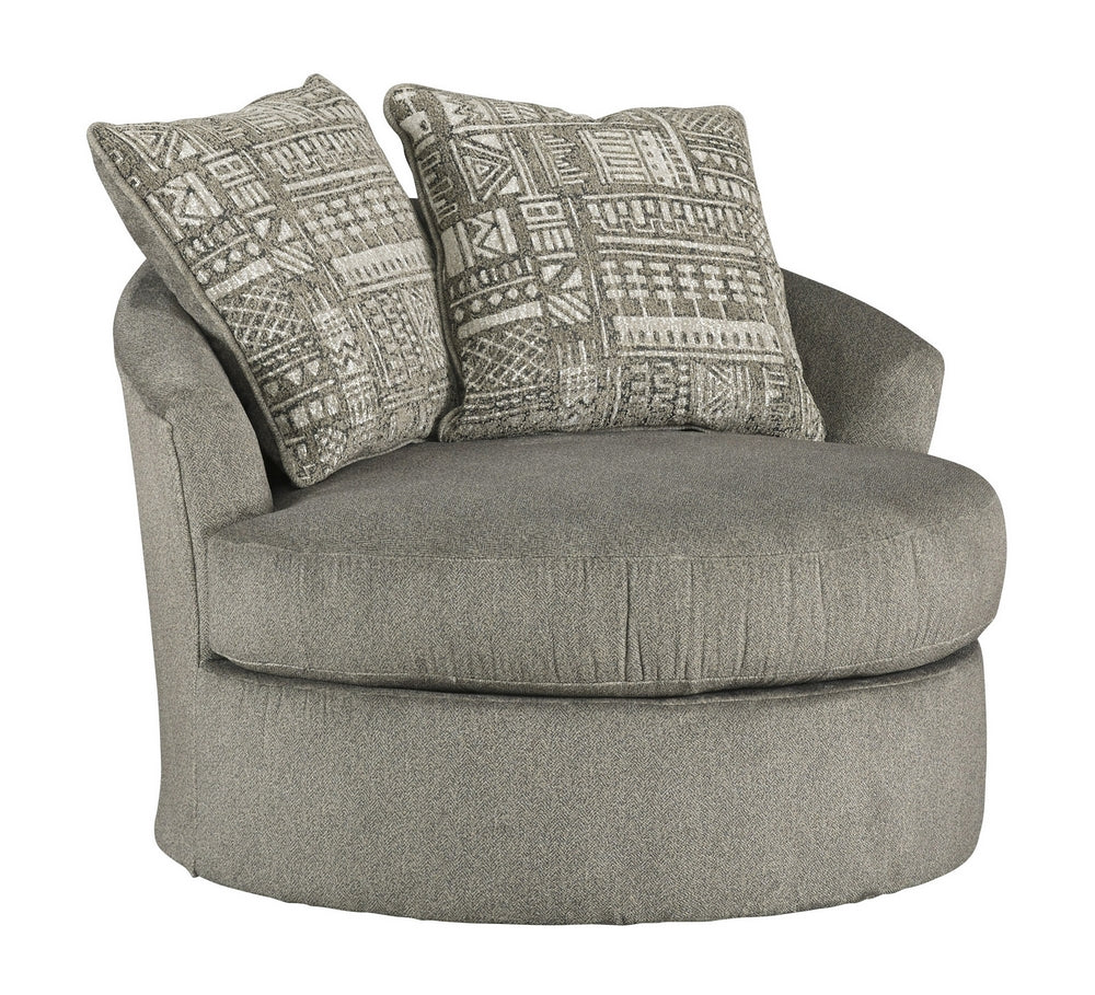 Soletren Ash Fabric Swivel Accent Chair