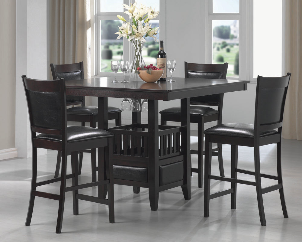 Jaden 5-Pc Espresso Wood Counter Height Table Set