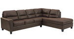 Navi 2-Pc Chestnut Faux Leather RAF Sectional (Oversized)