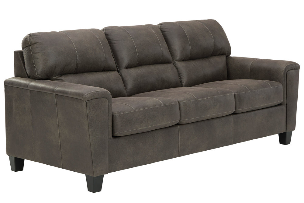 Navi Smoke Faux Leather Sofa