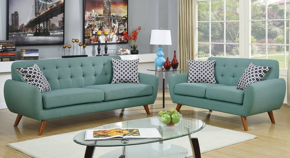 Anneka 2-Pc Laguna Polyfiber Tufted Sofa Set