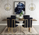 Akiko 2 Black Velvet Upholstered Side Chairs