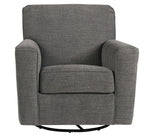 Alcona Charcoal Fabric Swivel Glider Accent Chair