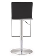 Amalfi Grey Vegan Leather/Metal Adjustable Bar Stool