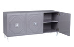 Andros Grey Wood Lacquer Buffet with Lucite Legs