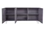 Andros Grey Wood Lacquer Buffet with Lucite Legs