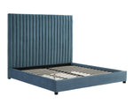 Arabelle Sea Blue Velvet King Platform Bed (Oversized)