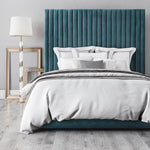 Arabelle Sea Blue Velvet King Platform Bed (Oversized)