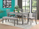 Armhurst Gray Fabric/Wood Dining Bench