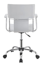 Articulate White Leatherette Office Chair with Chrome Base