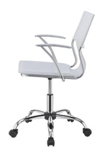 Articulate White Leatherette Office Chair with Chrome Base