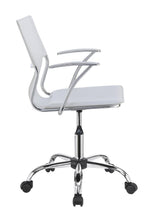 Articulate White Leatherette Office Chair with Chrome Base