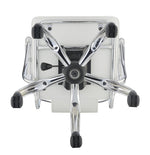 Articulate White Leatherette Office Chair with Chrome Base