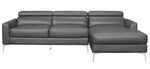 Ashland 2-Pc Dark Gray Top Grain Leather RAF Sectional