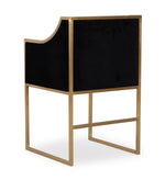 Atara Black Velvet/Gold Metal Arm Chair