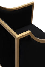 Atara Black Velvet/Gold Metal Arm Chair