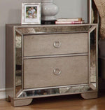 Ava Silver Bronze Finish Wood Nightstand