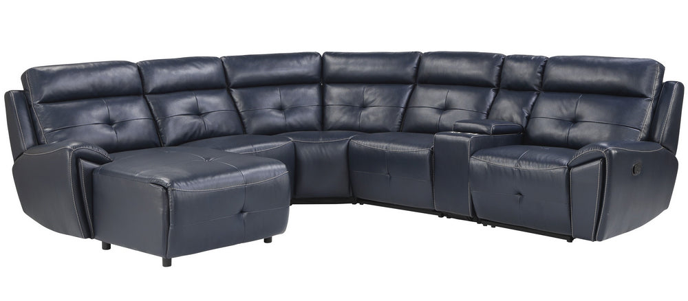 Avenue 6-Pc Navy LAF Modular Manual Recliner Sectional