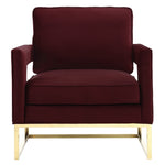 Avery Maroon Velvet Accent Chair