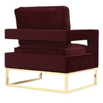 Avery Maroon Velvet Accent Chair