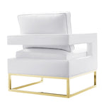 Avery White Vegan Leather Accent Chair