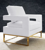 Avery White Vegan Leather Accent Chair