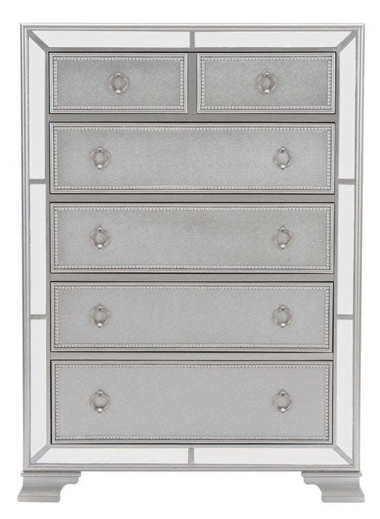 Avondale Silver Wood 5-Drawer Chest