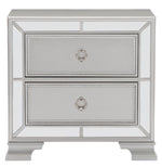 Avondale Silver Wood 2-Drawer Nightstand