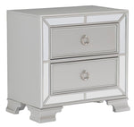 Avondale Silver Wood 2-Drawer Nightstand