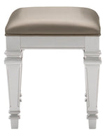 Avondale Silver Wood/Bi-Cast Vinyl Vanity Stool