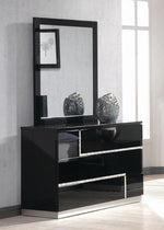 Barcelona Black Lacquer Wood Mirror