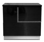 Barcelona Black Lacquer Wood Nightstand